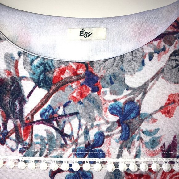 Egy California Floral Lace Detail Short Sleeve Shift Midi Dress Medium - Picture 6 of 10